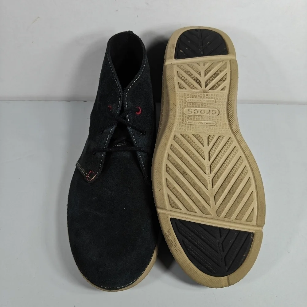 Crocs Thompson Desert Chukka Boots  Black Chai Suede Casual Boots Men's Size 13